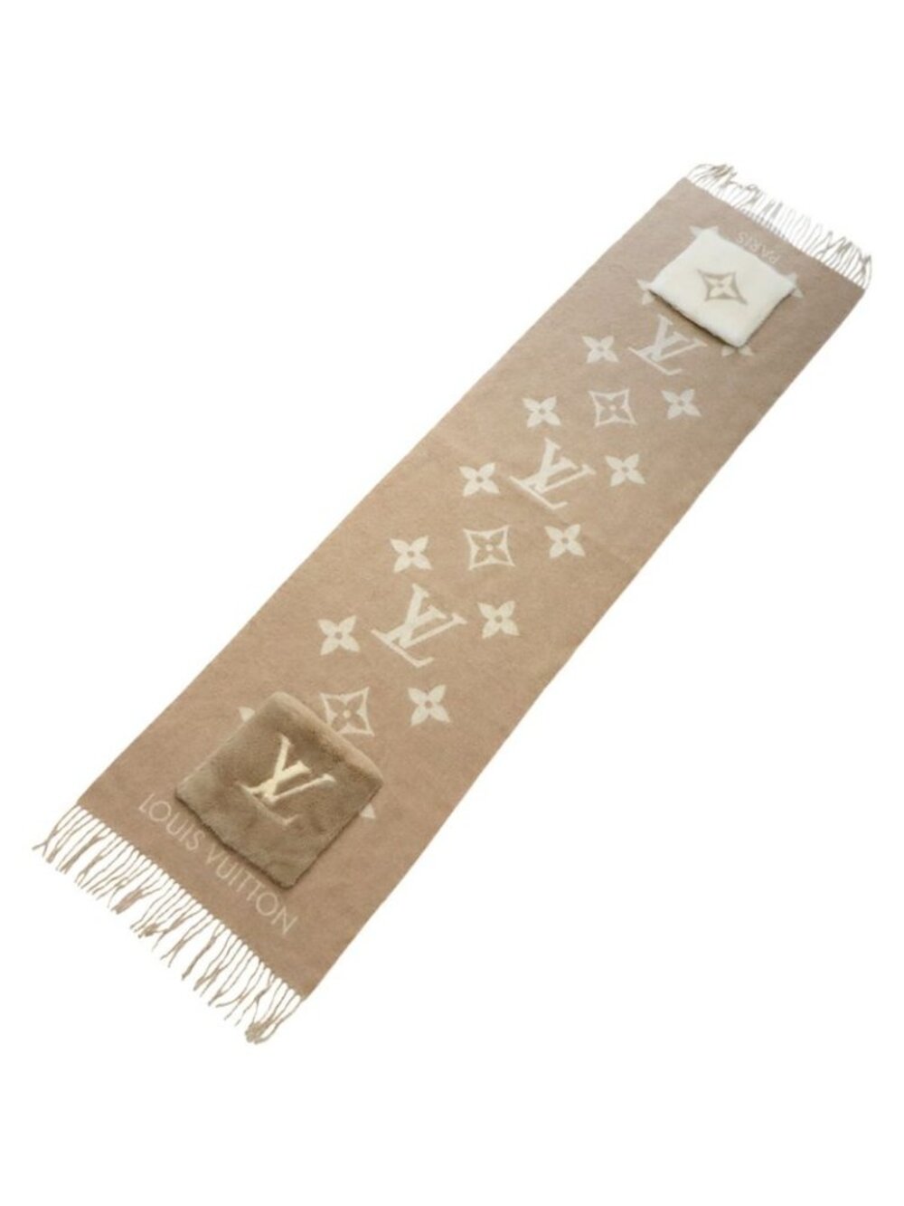 Louis Vuitton Muffler Cold Reykjavik Cashmere 100% Beige Scarf - Picture 3 of 8